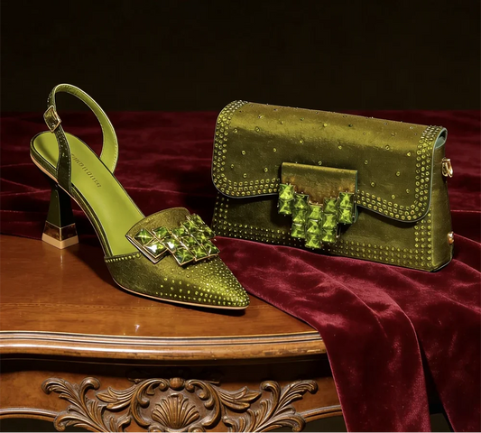 Italian Design Women's High Heels & Matching Bag Set EDS70