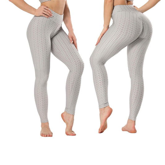 Women's High Waist Textured Butt Lifting Slimming Workout Leggings Tights Pants