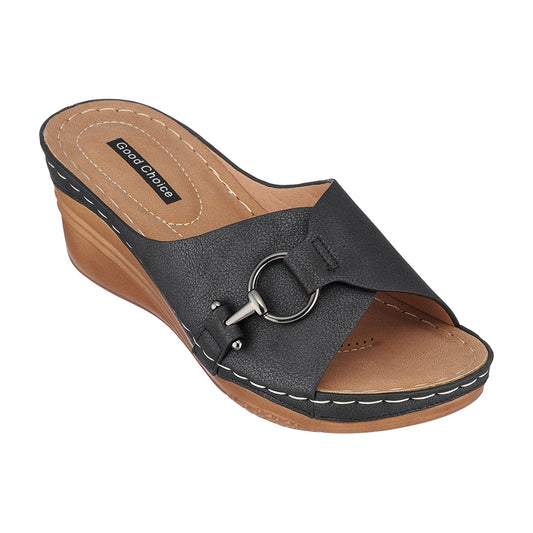Women's Bay Black Wedge Sandals