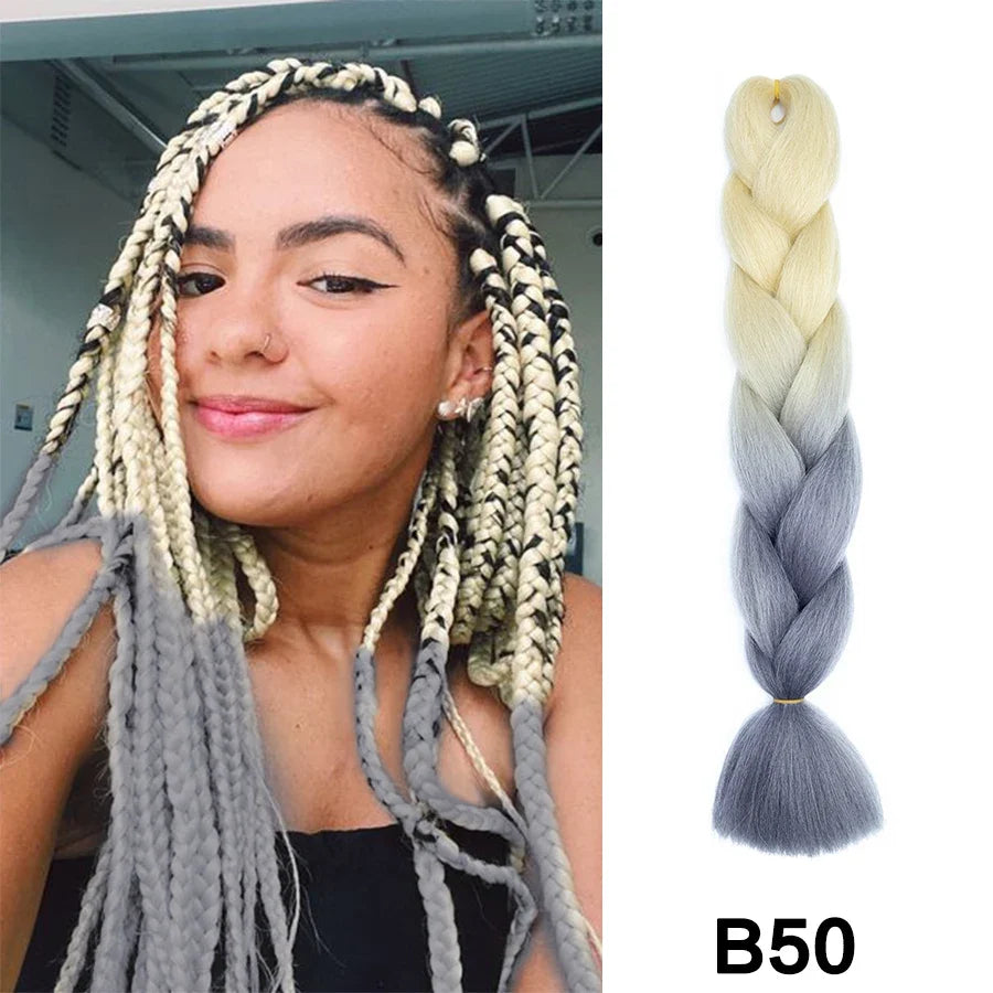 Jumbo Braiding Hair Synthetic Crochet Braids Hair Knotless Braids For Box Braids Senegales Tribal Braids Yaki Hair Extensions