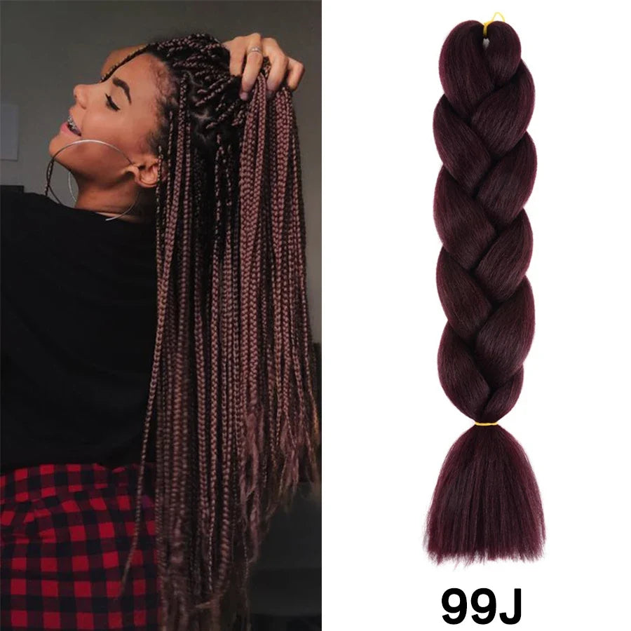 Jumbo Braiding Hair Synthetic Crochet Braids Hair Knotless Braids For Box Braids Senegales Tribal Braids Yaki Hair Extensions