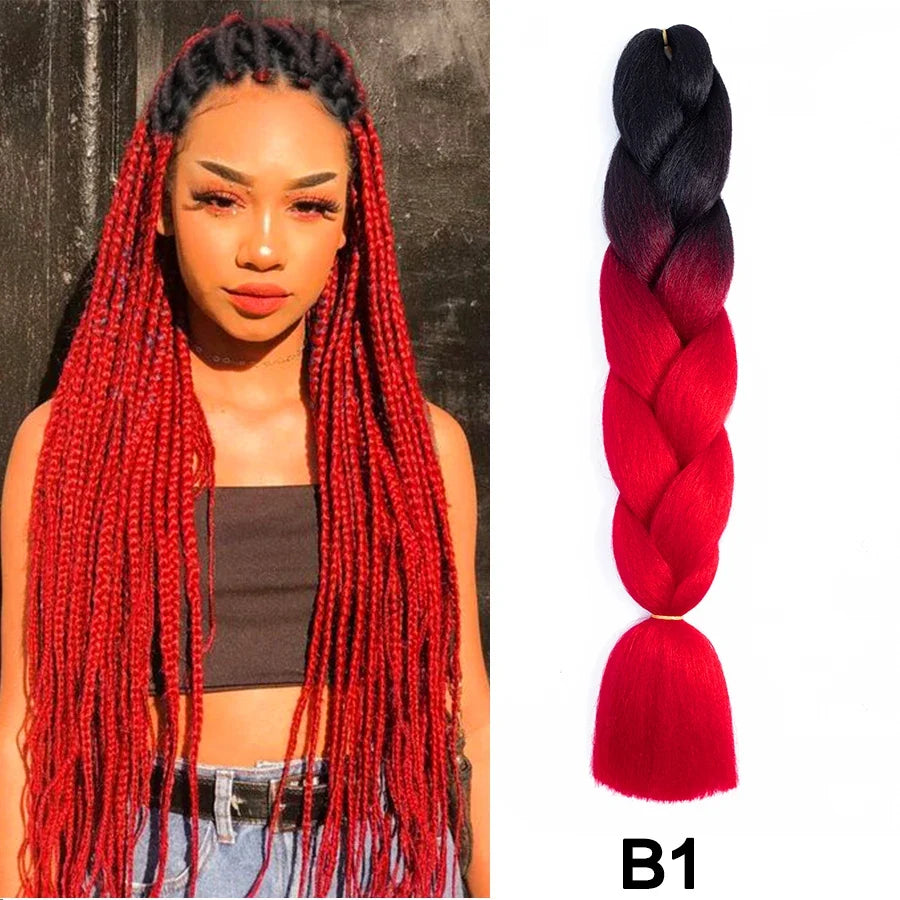Jumbo Braiding Hair Synthetic Crochet Braids Hair Knotless Braids For Box Braids Senegales Tribal Braids Yaki Hair Extensions
