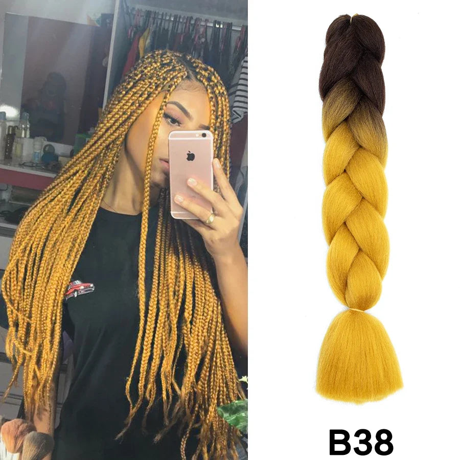 Jumbo Braiding Hair Synthetic Crochet Braids Hair Knotless Braids For Box Braids Senegales Tribal Braids Yaki Hair Extensions