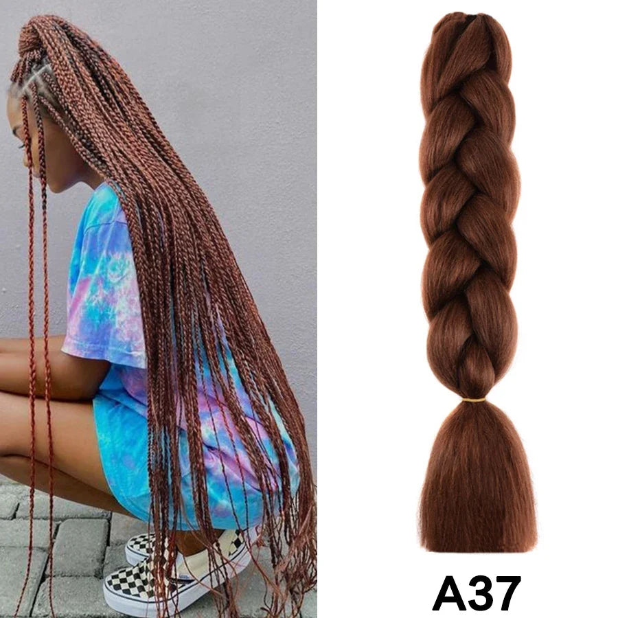 Jumbo Braiding Hair Synthetic Crochet Braids Hair Knotless Braids For Box Braids Senegales Tribal Braids Yaki Hair Extensions