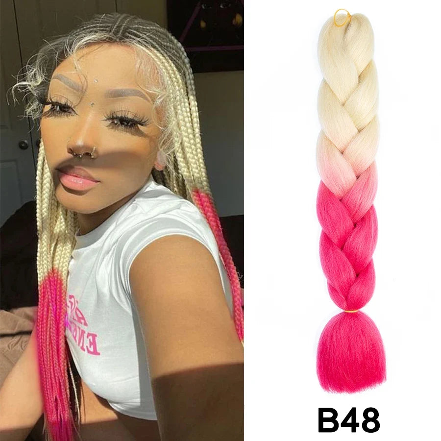 Jumbo Braiding Hair Synthetic Crochet Braids Hair Knotless Braids For Box Braids Senegales Tribal Braids Yaki Hair Extensions