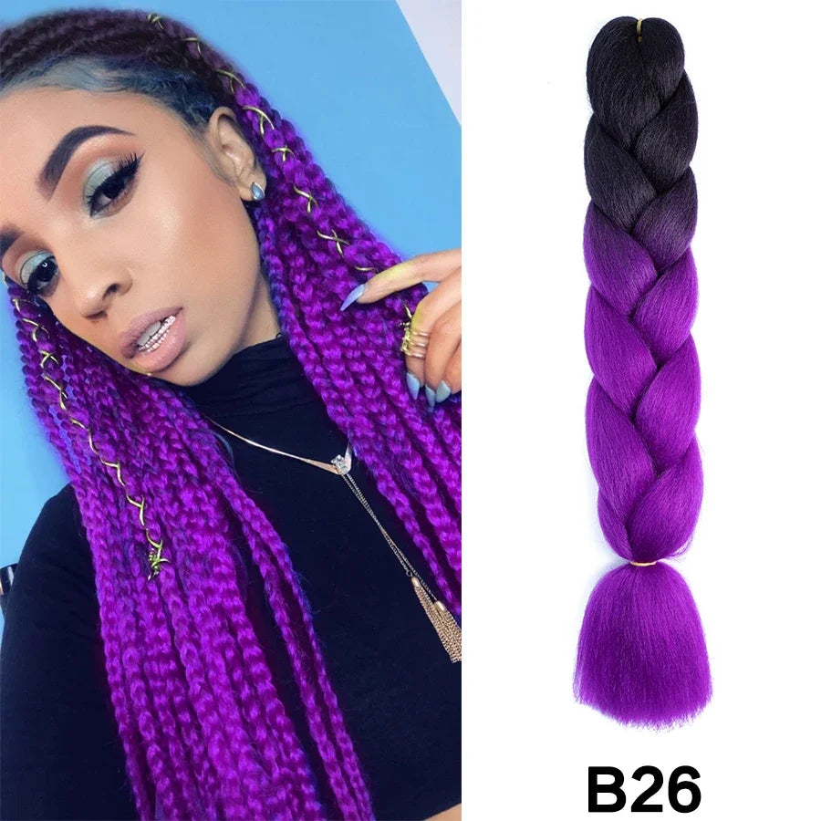 Jumbo Braiding Hair Synthetic Crochet Braids Hair Knotless Braids For Box Braids Senegales Tribal Braids Yaki Hair Extensions