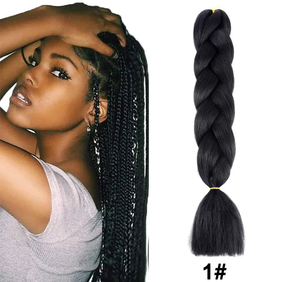 Jumbo Braiding Hair Synthetic Crochet Braids Hair Knotless Braids For Box Braids Senegales Tribal Braids Yaki Hair Extensions