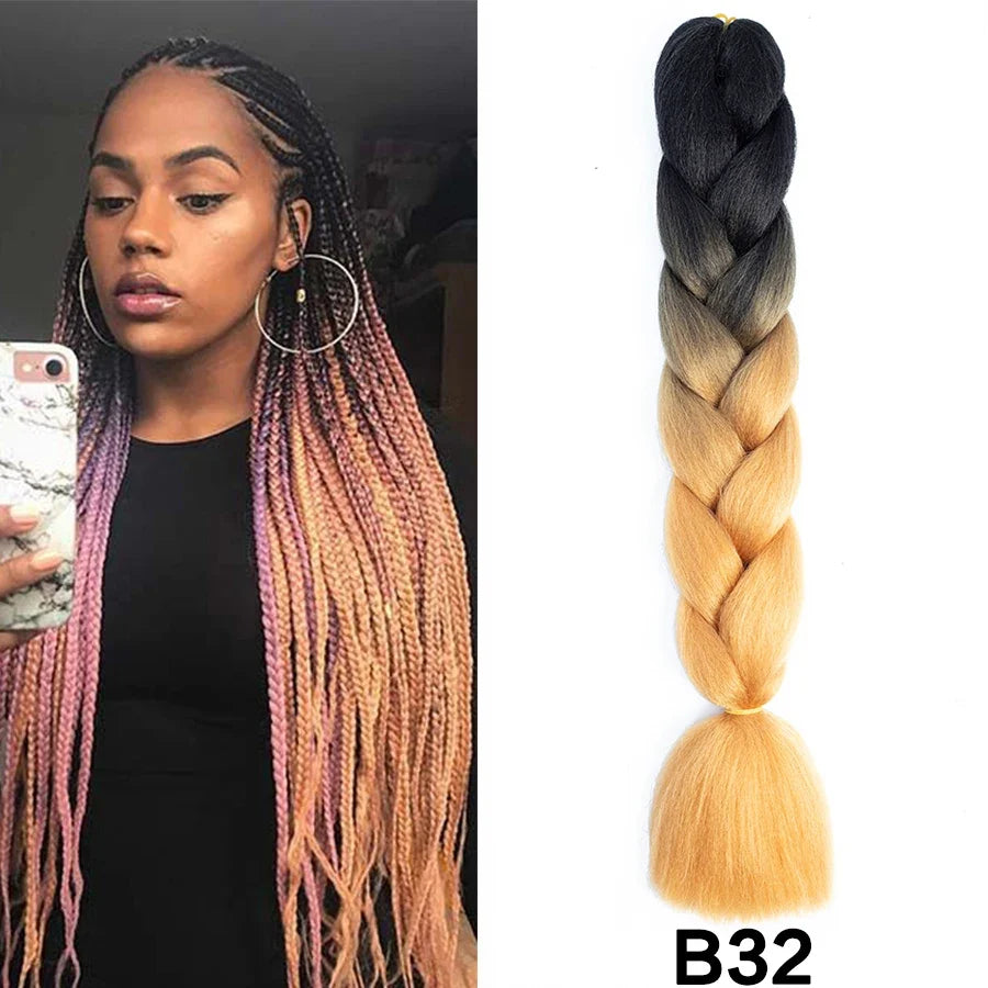 Jumbo Braiding Hair Synthetic Crochet Braids Hair Knotless Braids For Box Braids Senegales Tribal Braids Yaki Hair Extensions