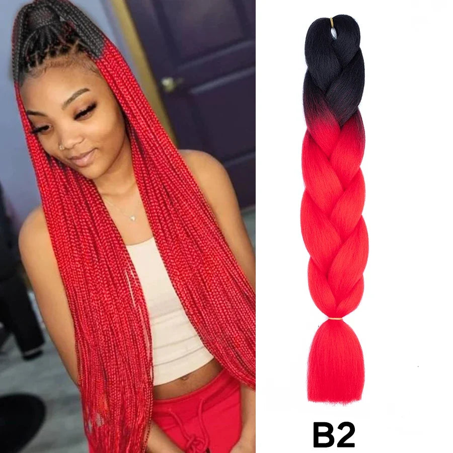 Jumbo Braiding Hair Synthetic Crochet Braids Hair Knotless Braids For Box Braids Senegales Tribal Braids Yaki Hair Extensions