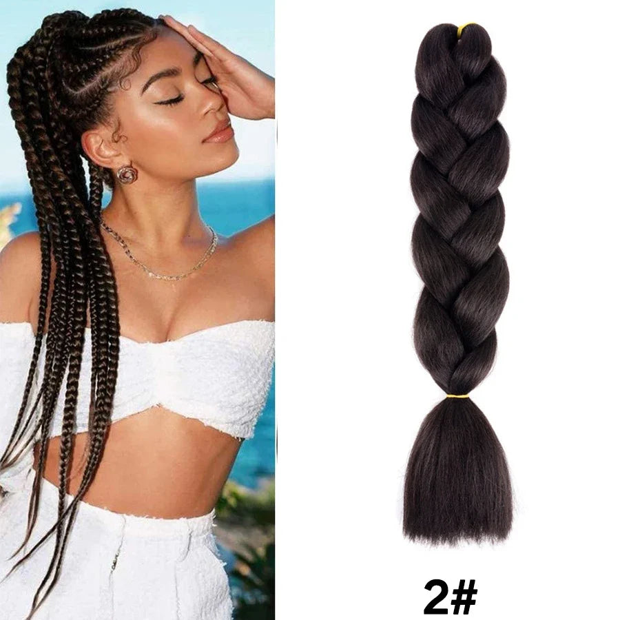 Jumbo Braiding Hair Synthetic Crochet Braids Hair Knotless Braids For Box Braids Senegales Tribal Braids Yaki Hair Extensions