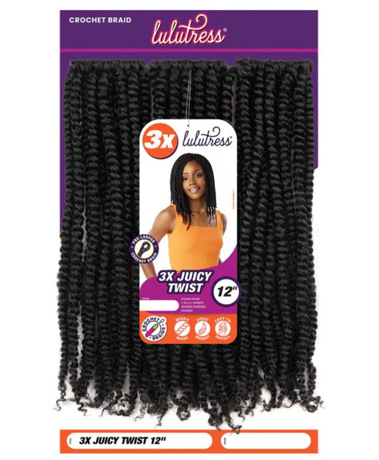 Sensationnel Lulutress Crochet Braiding Hair 3X Juicy Twist 12" #2 Extension